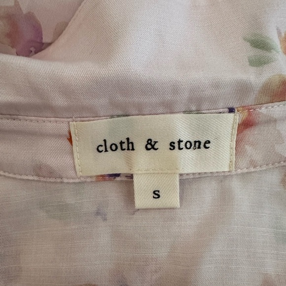 Cloth & Stone Anthropologie button front maxi dress, pink  floral size small - Picture 8 of 9